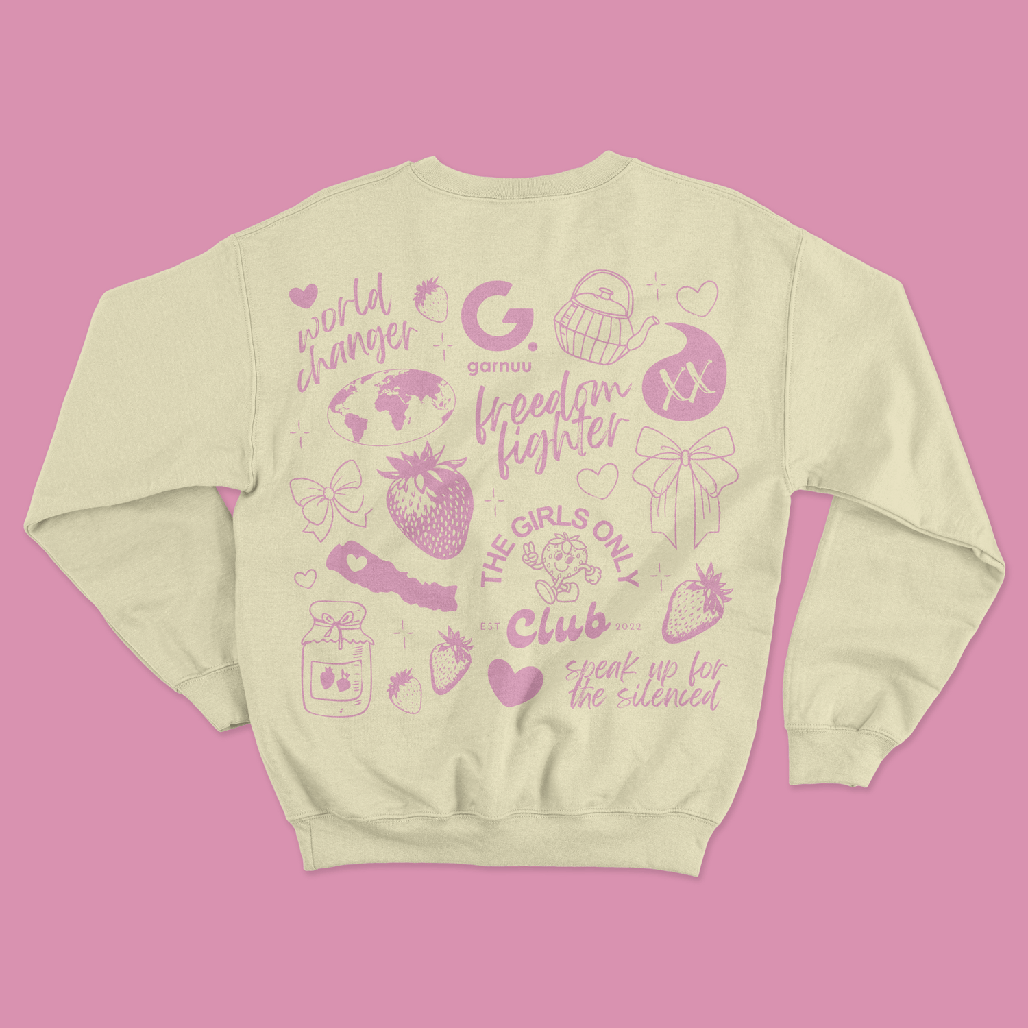 Garnuu Embroidered Butter Crewneck Sweatshirt