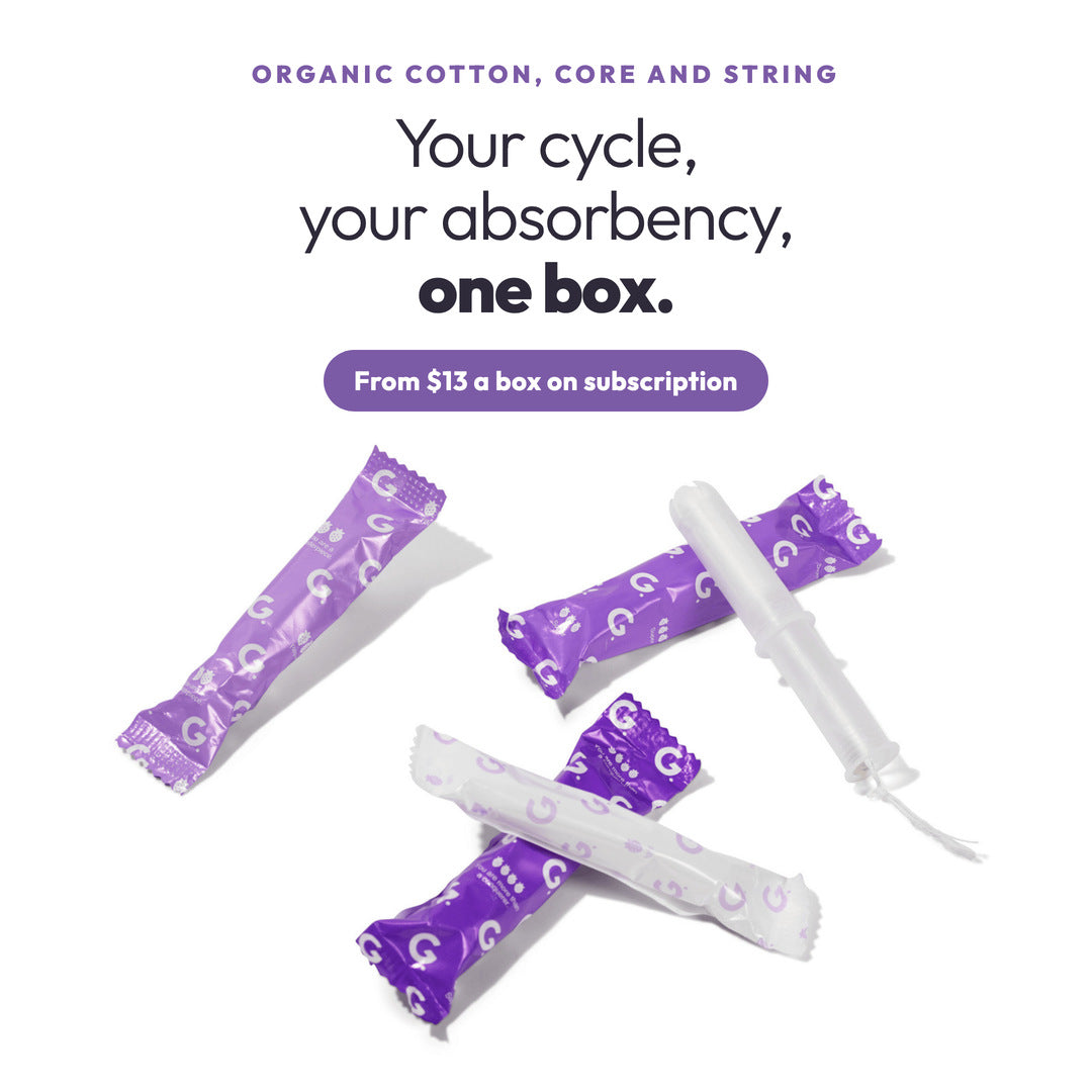 Your cycle, your absorbency, one box: Garnuu Organic Tampons in Light, Regular, Super and Super Plus, from $13 a box on subscription